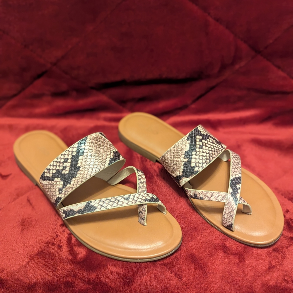Women's Snakeskin Slide Sandals